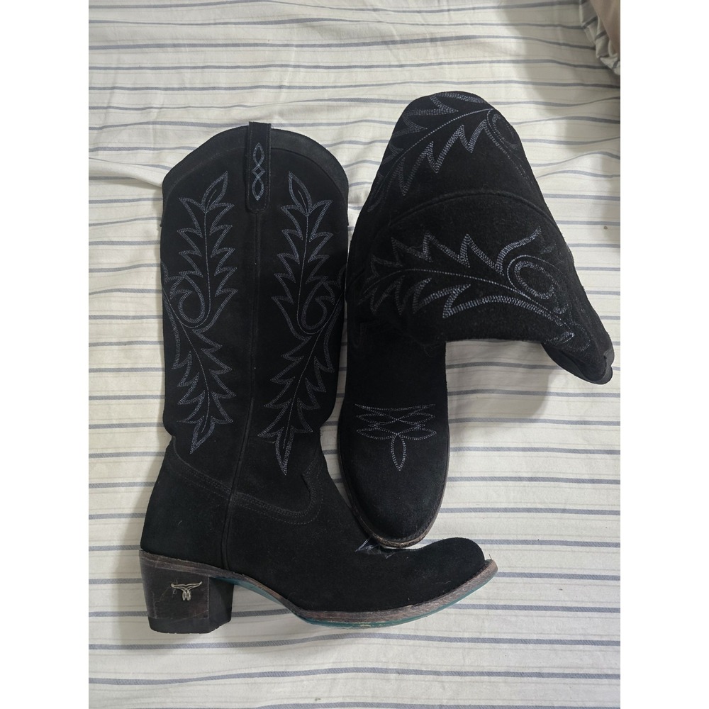 Lane Fire Away Black Suede Boots Size 7.5